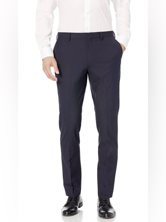 Amazon Essentials Other - Amazon Essentials Dress Pants 36x32 Navy Slim Fit Stretch Flat Front NWT